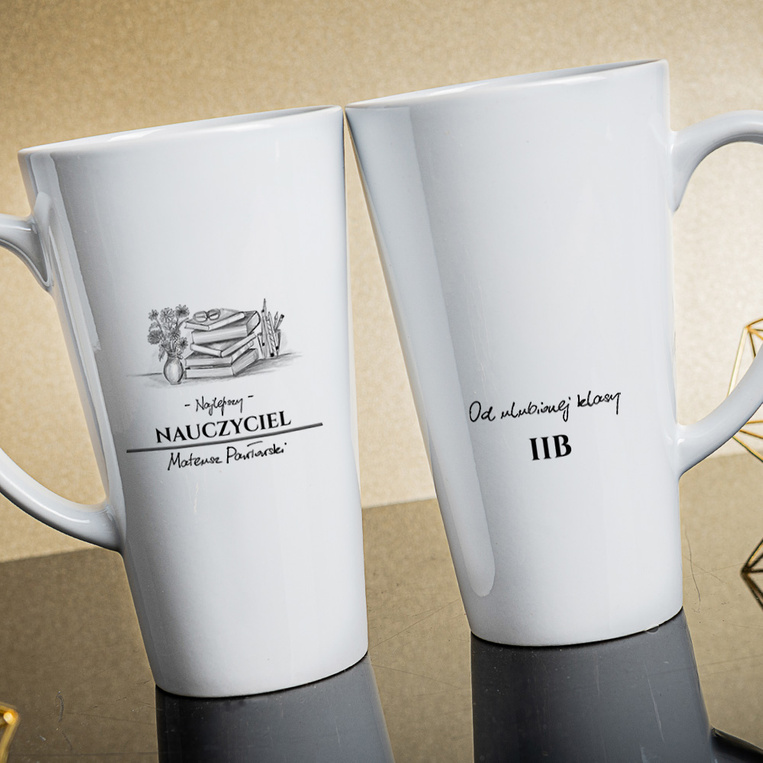 Kubek Latte Max z dwustronnym nadrukiem DLA NAUCZYIELA