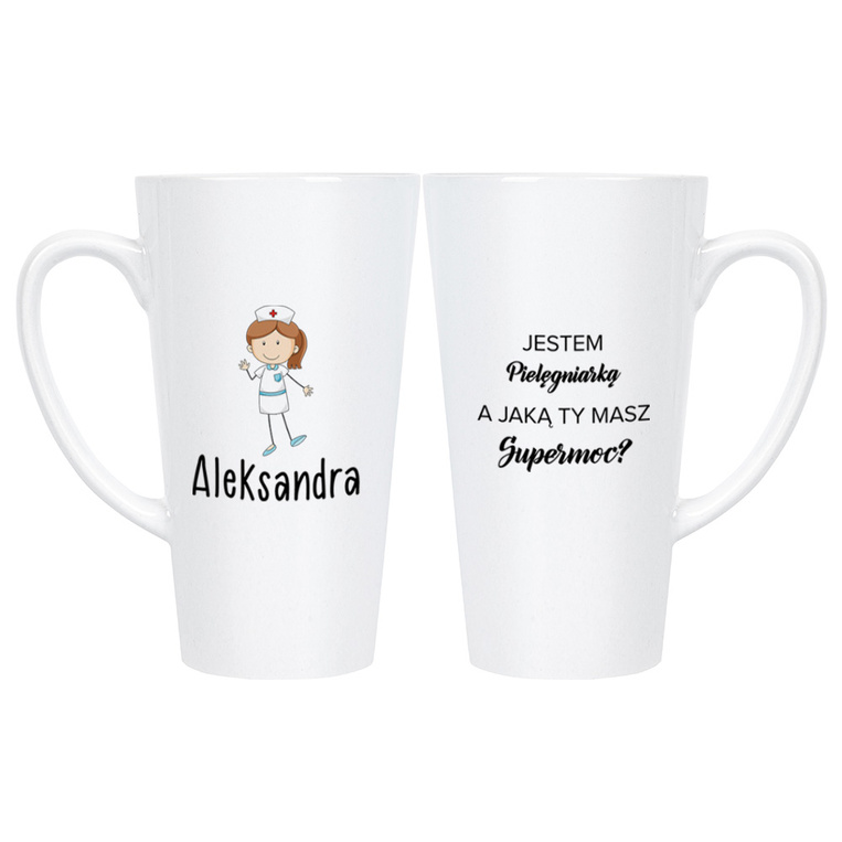 Kubek Latte duży z nadrukiem DLA PIELĘGNIARKI