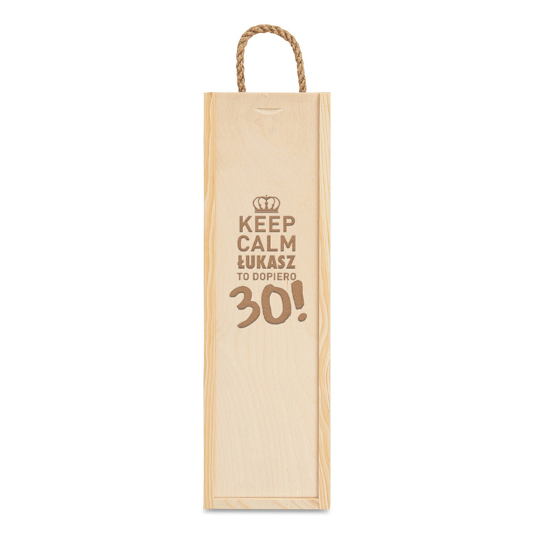 Pudełko na wino z grawerem TO DOPIERO 30 na URODZINY