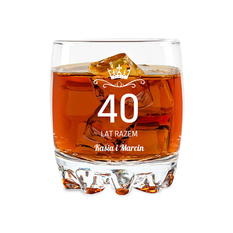 Szklanka do whisky z okazji RUBINOWEJ ROCZNICY ŚLUBU