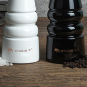 PREZENT FIRMOWY - młynek do soli i pieprzu z grawerowanym logiem firmowym