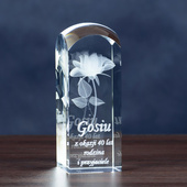 Róża 3D na 40 URODZINY - piękna statuetka z dedykacją na prezent