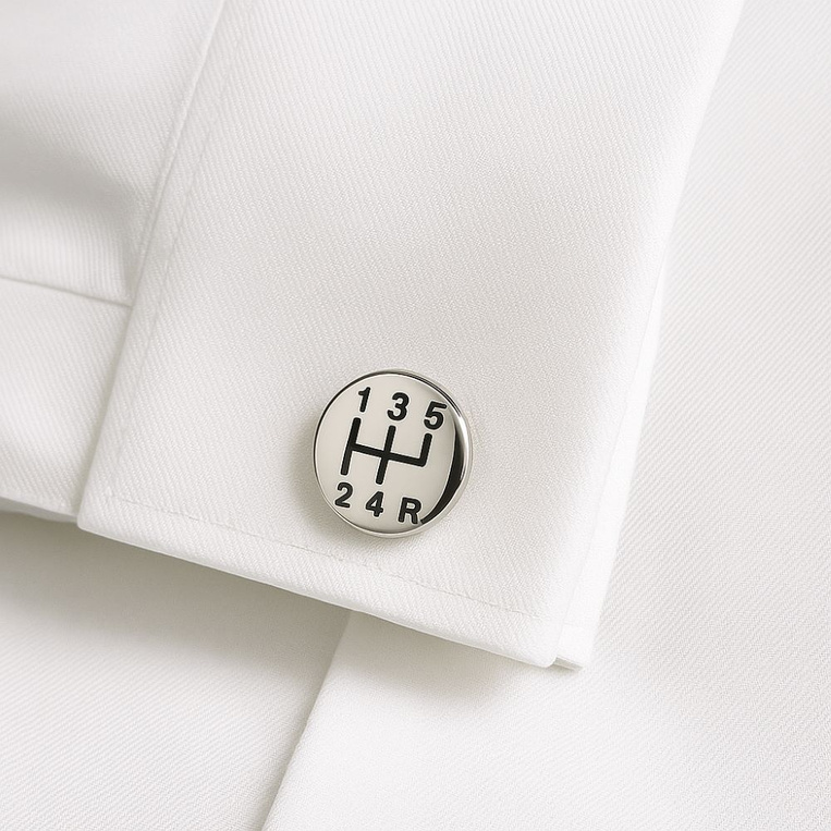 Spinki do mankietów SCHEMAT ZMIANY BIEGÓW – prezent DLA KIEROWCY