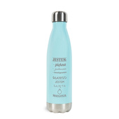 Butelka termiczna niebieska z grawerem - JESTEM ZAJĘTA prezent dla NIEJ