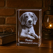 Zdjęcie Twojego pieska w trójwymiarze - grawer w statuetce szklanej