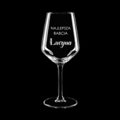 Kieliszek do wina czerwonego z grawerem - NAJLEPSZA BABCIA