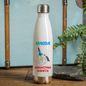 Butelka termiczna z TWOIM NADRUKIEM - DZIEWCZYNA RAKIETA + IMIĘ