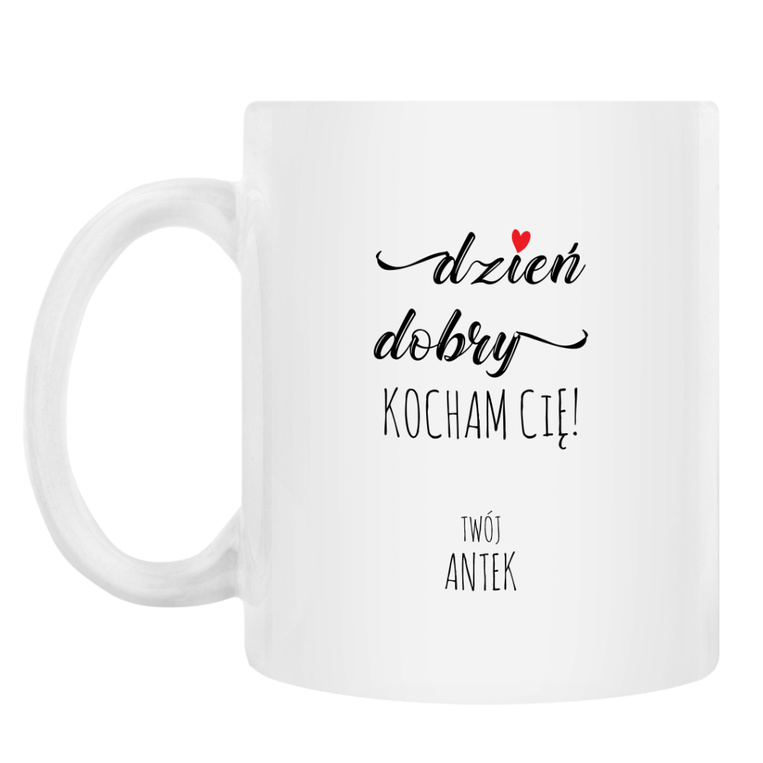 Kubek z nadrukiem NA DZIEŃ DOBRY personalizacja