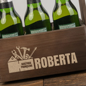 Nosidło drewniane na piwo z grawerem SKRZYNKA PODRĘCZNA + IMIĘ