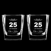 2 Szklanki do whisky z grawerem 25 LAT RAZEM na rocznicę