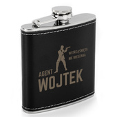 Personalizowana piersiówka w skórze z grawerem DLA AGENTA