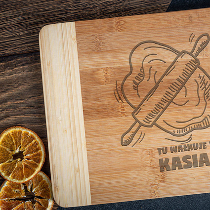 Deska do krojenia z grawerem + TWOJE IMIĘ na prezent DLA NIEJ