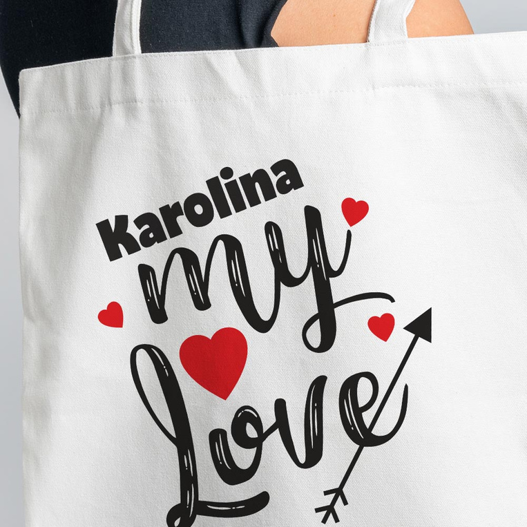 Torba na zakupy z IMIENIEM PREZENT Z NADRUKIEM dla niej
