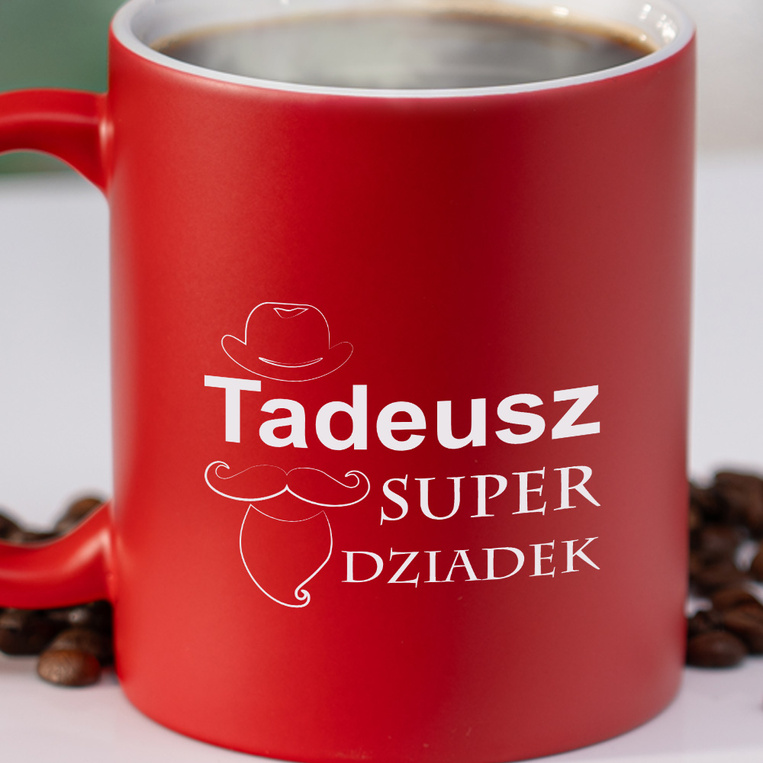 Grawerowany kubek ceramiczny DLA DZIADKA – personalizowany Imieniny, Dzień Dziadka