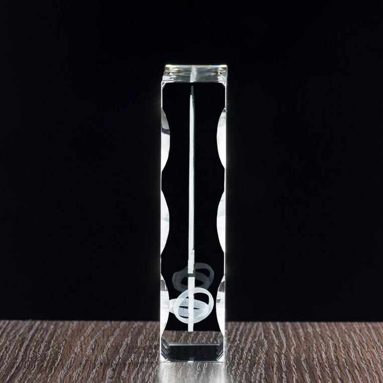 Kryształowa statuetka 2D z grawerem zdjęcia pary – zestaw z podstawką LED i etui