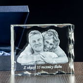 Fotokryształ na prezent z okazji ROCZNICY ŚLUBU z TWOJĄ DEDYKACJĄ