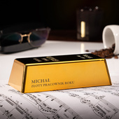 Sztabka złota z grawerem – „Złoty Pracownik Roku” + imię