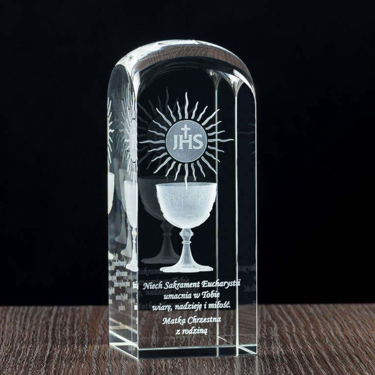 Pamiątka I Komunii Św. - od Matki i Ojca Chrzestnego Hostia i Kielich