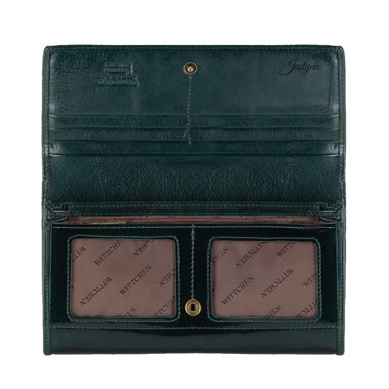 Zielony portfel damski Wittchen z grawerem - personalizowany prezent