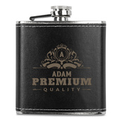 Piersiówka W SKÓRZE Z GRAWEREM na prezent DLA NIEGO