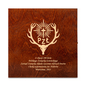 Karafka i 6 szklanek grawerowane logo Polski Związek Łowiecki