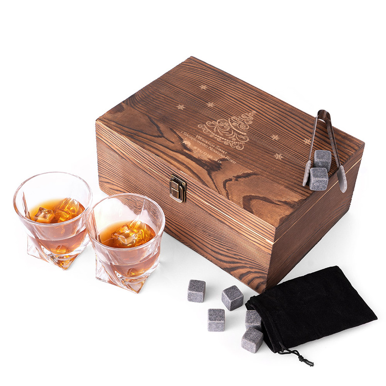 Zestaw do whisky z firmowym grawerem – prezent świąteczny DLA KLIENTÓW
