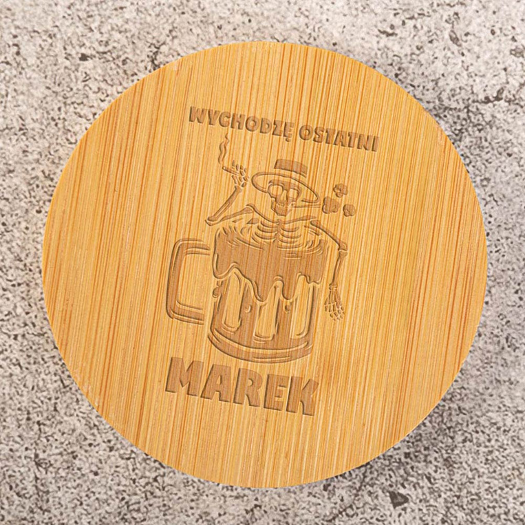 Otwieracz bambusowy z TWOIM GRAWEREM prezent dla smakosza piwa