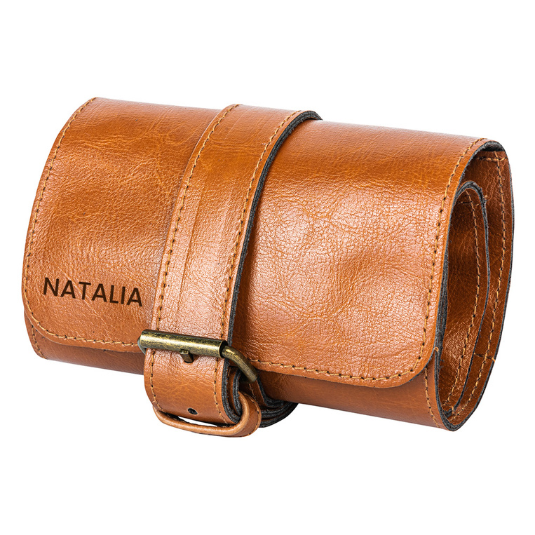 Eleganckie skórzane etui na zegarki z grawerem - prezent dla kobiety