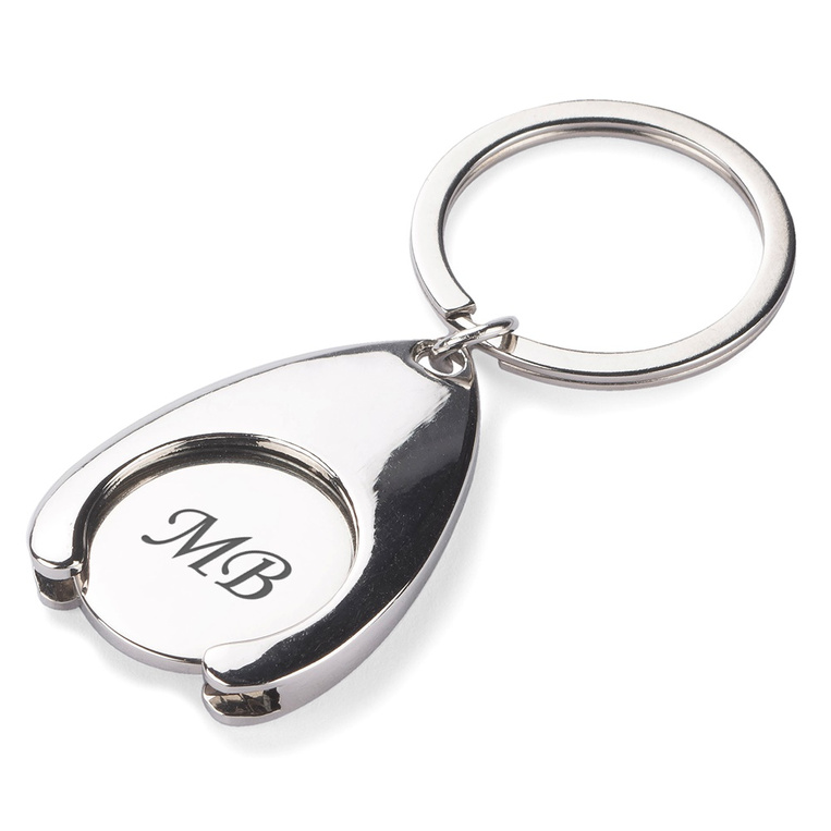 Brelok z żetonem do wózka – GRAWEROWANE INICJAŁY