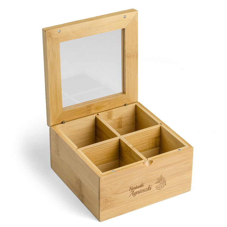 Grawerowane pudełko na herbatę personalizacja HERBATKI + IMIĘ dla niej