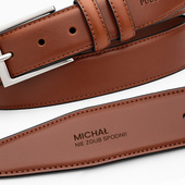 Pasek męski skórzany L 130 cm z personalizacją – NIE ZGÓB SPODNI