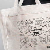 Torba na zakupy dla PODRÓŻNICZKI z nadrukowanym imieniem