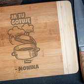 PREZENT DLA NIEJ duża deska do krojenia z grawerem JA TU GOTUJĘ + IMIĘ