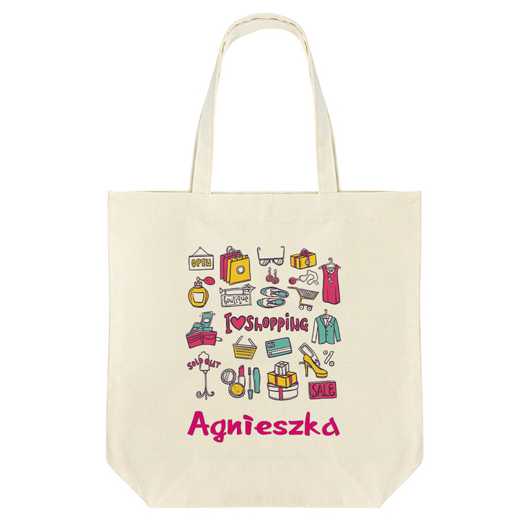 Torba na zakupy na prezent dla WIELBICIELKI ZAKUPÓW z personalizowanym nadrukiem