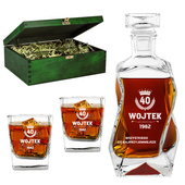 PREZENT NA 40-tkę - zestaw do whisky z Twoim grawerem