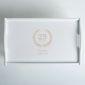 Stolik śniadaniowy z grawerem na 25-lecie ślubu – prezent ROCZNICA SREBRNA