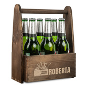 Nosidło drewniane na piwo z grawerem SKRZYNKA PODRĘCZNA + IMIĘ