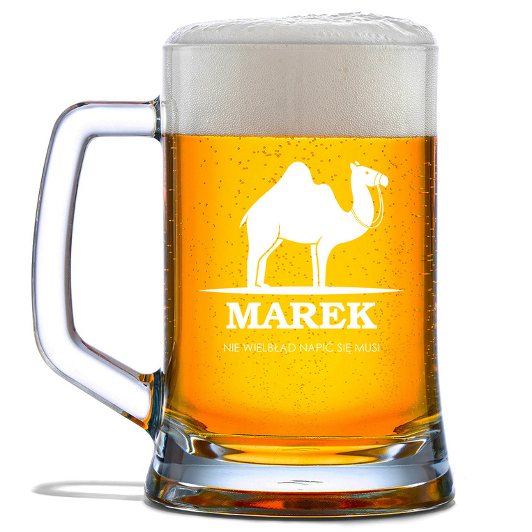 Kufel z żartobliwym grawerem – NIE WIELBŁĄD NAPIĆ SIĘ MUSI