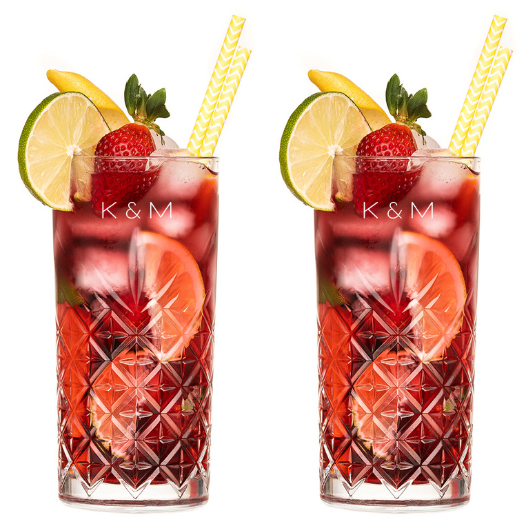 2 Szklanki do drinków GRAWER INICJAŁÓW – personalizowany prezent DLA PARY