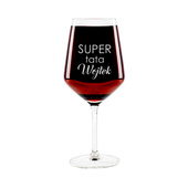 PREZENT DLA TATY kieliszek do wina czerwonego z IMIENIEM - SUPER TATA