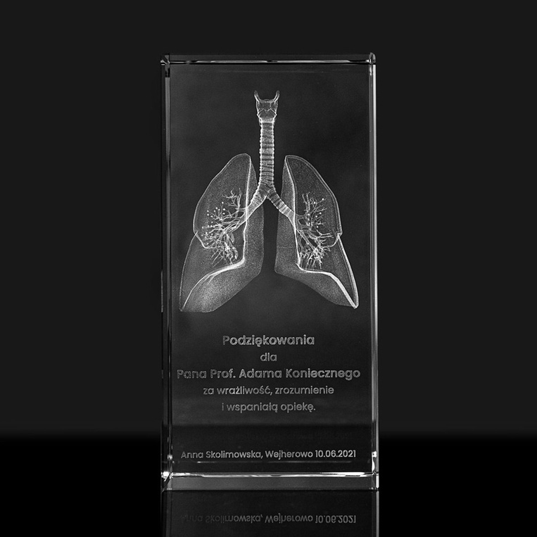 Statuetka Medyczna - Płuca 3D - Podziękowania dla Lekarza, Przychodni