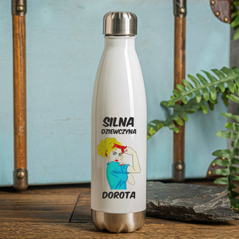 Butelka termiczna z nadrukiem SILNA DZIEWCZYNA + IMIĘ