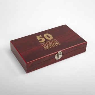 PERSONALIZOWANY zestaw do wina na 50 URODZINY dla NIEGO