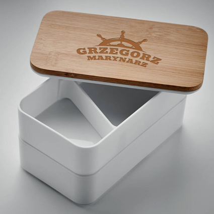 Lunch box biały PREZENT DLA MARYNARZA personalizowane imieniem