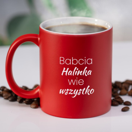 Grawerowany kubek ceramiczny z DLA BABCI – na Dzień Babci, imieniny, święta