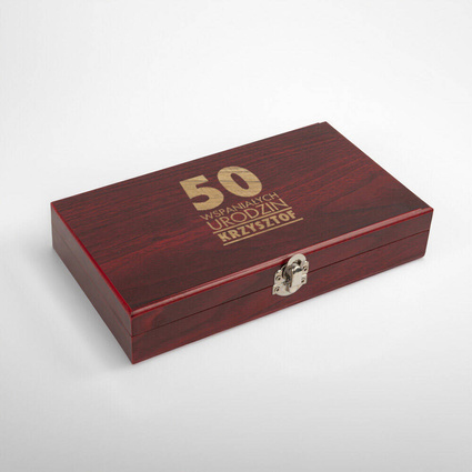 PERSONALIZOWANY zestaw do wina na 50 URODZINY dla NIEGO