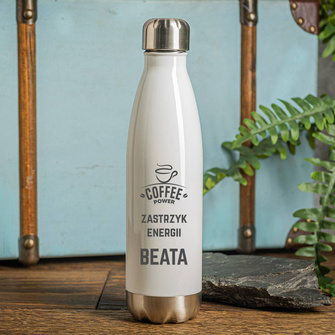 Butelka termiczna do kawy z grawerem ZASTRZYK ENERGII + IMIĘ