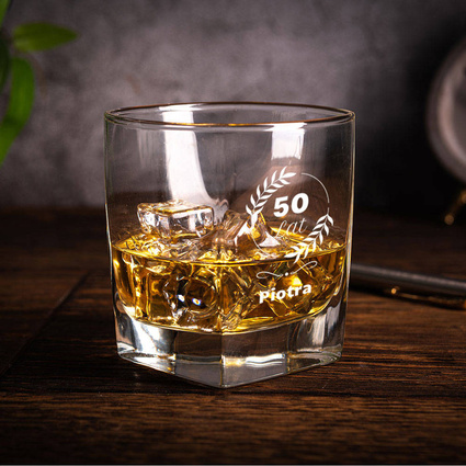 PERSONALIZOWANA Szklanka do whisky prezent 50 URODZINY