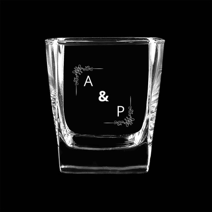 Szklanka do whisky DLA PARY z grawerem MONOGRAMÓW