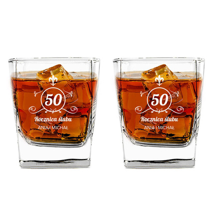 2 Szklanki do whisky na 50 ROCZNICĘ ŚLUBU dla amatorów szkockiej
